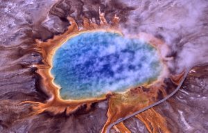colorful view of the Grand Prismatic Spring